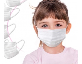 MASK 3PLY DISPOSABLE KIDS Μάσκα για παιδιά χρώμα άσπρο,10 τμχ 