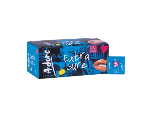 Adore Extra Sure condoms, Προφυλακτικά Για Έξτρα Ασφάλεια, 144 τμχ Adore Extra Sure condoms, Προφυλακτικά Για Έξτρα Ασφάλεια, 144 τμχ