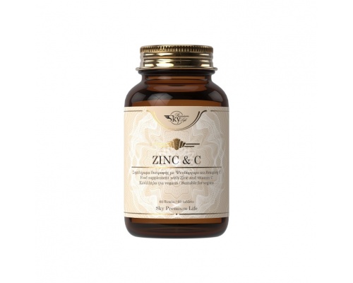 Sky Premium Life Zinc & Vitamin C Συμπλήρωμα διατροφής με ψευδάργυρο και βιταμίνη C, που υποστηρίζει το ανοσοποιητικό σύστημα 60 ταμπλέτες Sky Premium Life Zinc & Vitamin C Συμπλήρωμα διατροφής με ψευδάργυρο και βιταμίνη C, που υποστηρίζει το ανοσοποιητικό σύστημα 60 ταμπλέτες