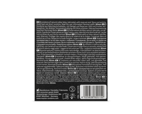 My SIZE Προφυλακτικά με Πλάτος 60 mm, 3 τμχ My SIZE Προφυλακτικά με Πλάτος 60 mm, 3 τμχ