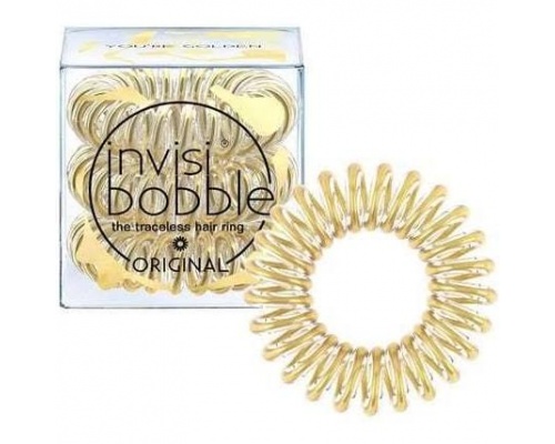 Invisibobble Original Τime to shine Λαστιχάκι μαλλιών σε χρυσό χρώμα, 3τμχ  Invisibobble Original Τime to shine Λαστιχάκι μαλλιών σε χρυσό χρώμα, 3τμχ