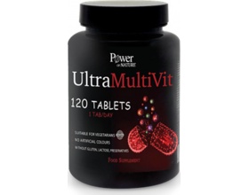 Power OF NATURE UltraMultiVit Συμπλήρωμα Διατροφής πολυβιταμίνη που περιέχει ένα σύνολο πολύτιμων θρεπτικών συστατικών για τις καθημερινές ανάγκες του οργανισμού 120 ταμπλέτες  