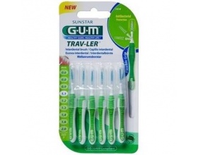Gum 1414 Trav-ler Interdental Brush Μεσοδόντιο Βουρτσάκι 1.1mm Πράσινο 6 τεμάχια