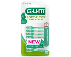 Gum 670  Soft Picks Comfort Flex Cool Mint Medium Μεσοδόντια Βουρτσάκια, 40 τεμάχια  Gum 670  Soft Picks Comfort Flex Cool Mint Medium Μεσοδόντια Βουρτσάκια, 40 τεμάχια