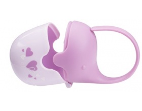 BabyOno Θήκη πιπίλας Ελεφαντάκι Χρώμα μόβ με Καρδούλες 0m+, 1τεμ.