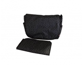 My Bag's, Τσάντα Καροτσιου με Γάτζους για να Κρεμιέται στο Καρότσι και Υπόστρωμα Αλλαγής Πάνας Χρώμα Μαύρο, 1τμχ