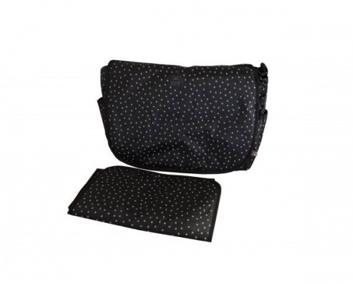 My Bag's, Τσάντα Καροτσιου με Γάτζους για να Κρεμιέται στο Καρότσι και Υπόστρωμα Αλλαγής Πάνας Χρώμα Μαύρο, 1τμχ