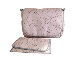 My Bag's, Τσάντα Καροτσιου με Γάτζους για να Κρεμιέται στο Καρότσι και Υπόστρωμα Αλλαγής Πάνας Χρώμα Ροζ, 1τμχ