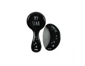 Minene Βρεφική βούρτσα & χτένα Xρώμα Mαύρο, 2τμχ