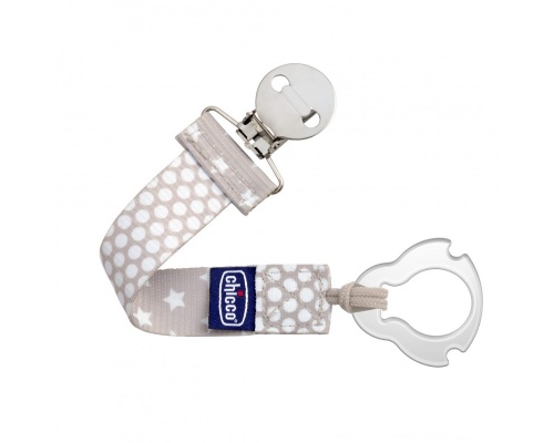 Chicco Pacifier Fashion Clip Κλιπ Πιπίλας Xρώμα Μπέζ 0m+, 1 τεμάχιο