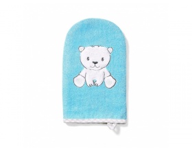 Babyono, Γαντάκι Πλυσίματος Μωρού απο Μπαμπού Χρώμα Μπλέ, 1τμχ