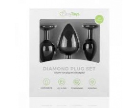 Easytoys Diamond Plug Set, Σετ Πρωκτικές Σφήνες Με Κόσμημα, 3 τμχ