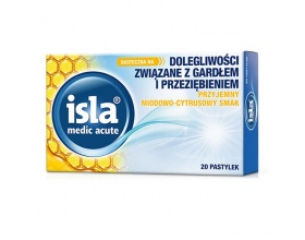 isla medic acute Καραμέλες για ενοχλήσεις του λαιμού από κρυολόγημα με ευχάριστη γεύση citrus-honey 20 παστίλιες 