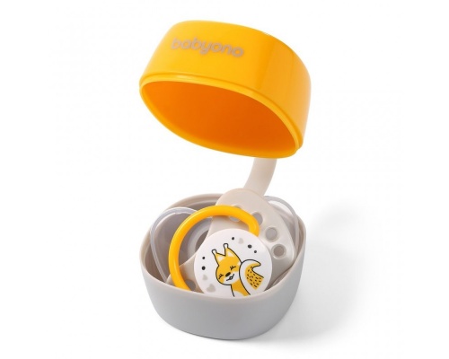 BabyOno Θήκη Πιπίλας Χρώμα Κίτρινο- Γκρί  0m+, 1τμχ BabyOno Θήκη Πιπίλας Χρώμα Κίτρινο- Γκρί  0m+, 1τμχ