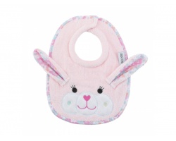 Zoocchini Σαλιάρα 100% Cotton 0-18m Λαγουδάκι Χρώμα Ροζ, 1τμχ