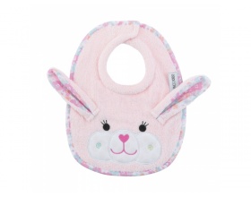 Zoocchini Σαλιάρα 100% Cotton 0-18m Λαγουδάκι Χρώμα Ροζ, 1τμχ