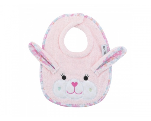 Zoocchini Σαλιάρα 100% Cotton 0-18m Λαγουδάκι Χρώμα Ροζ, 1τμχ