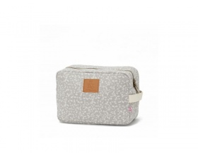 My Bag's, Τσάντα-Νεσεσέρ Happy Family Χρώμα Ανοιχτο Γκρι με Λουλουδάκια, 1τμχ.