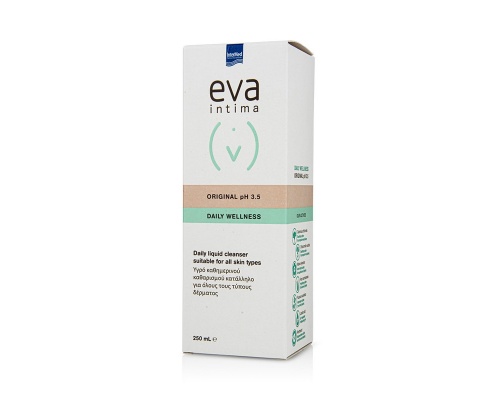 InterMed eva intima Original Daily Wellness pH 3.5 Απαλό Υγρό Καθαρισμού της Ευαίσθητης Περιοχής για όλους τους τύπους 250ml  InterMed eva intima Original Daily Wellness pH 3.5 Απαλό Υγρό Καθαρισμού της Ευαίσθητης Περιοχής για όλους τους τύπους 250ml