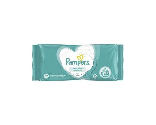 Pampers Sensitive Mωρομάντηλα για το Ευαίσθητο Δερματάκι του Μωρού, 52τμχ Pampers Sensitive Mωρομάντηλα για το Ευαίσθητο Δερματάκι του Μωρού, 52τμχ