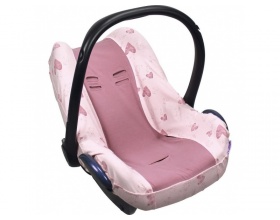 Dooky Κάλυμμα για Κάθισμα Αυτοκινήτου (Αυγό) Χρώμα Ροζ με Καρδιές, 1τμχ