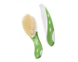 NUK Baby Brush with Comb Βρεφική βούρτσα και χτένα Χρώμα Πράσινο 10.256.236, 2τμχ NUK Baby Brush with Comb Βρεφική βούρτσα και χτένα Χρώμα Πράσινο 10.256.236, 2τμχ