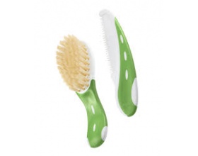 NUK Baby Brush with Comb Βρεφική βούρτσα και χτένα Χρώμα Πράσινο 10.256.236, 2τμχ