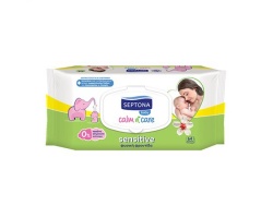 Septona Calm N Care Sesitive Βρεφικά Μωρομάντηλα με Καπάκι, 64τμχ. Septona Calm N Care Sesitive Βρεφικά Μωρομάντηλα με Καπάκι, 64τμχ.