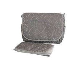 My Bag's, Τσάντα Καροτσιου με Γάτζους για να Κρεμιέται στο Καρότσι και Υπόστρωμα Αλλαγής Πάνας Χρώμα Γκρι, 1τμχ