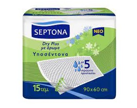 Septona Dry Plus με Άρωμα Υποσέντονα 90x60cm, 15τμχ