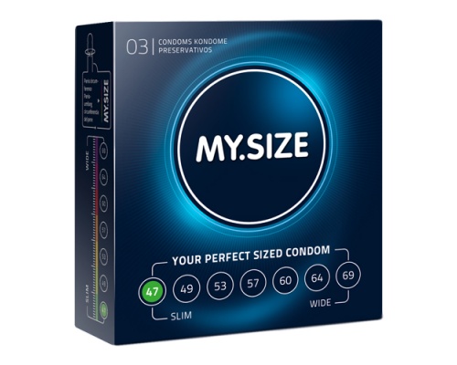 MY SIZE Προφυλακτικά με Πλάτος 47 mm, 3 τμχ MY SIZE Προφυλακτικά με Πλάτος 47 mm, 3 τμχ