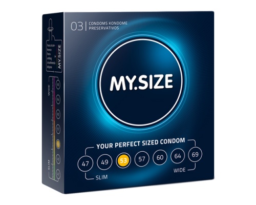 MY SIZE Προφυλακτικά με Πλάτος 53 mm, 3 τμχ MY SIZE Προφυλακτικά με Πλάτος 53 mm, 3 τμχ