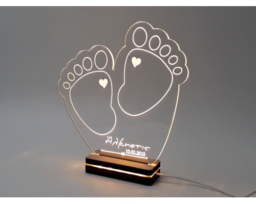 Gift & Design, Led Φωτιστικό "Βρεφικές Πατουσίτσες" FO-008, 1τμχ Gift & Design, Led Φωτιστικό "Βρεφικές Πατουσίτσες" FO-008, 1τμχ