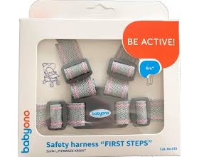 Babyono, Ιμάντας Ασφαλείας για τα Πρώτα Βηματάκια του Μωρού σας Χρώμα Γκρι-Ροζ, 1τμχ