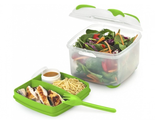 Smash, Φαγητοδοχείο με Όροφο και Πιρούνι Χρώμα Πράσινο, 1200ml Smash, Φαγητοδοχείο με Όροφο και Πιρούνι Χρώμα Πράσινο, 1200ml