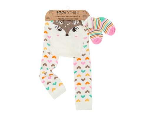 Zoocchini  Σετ Κολλάν και Καλτσάκια με Αντιολισθητικά Σημεία Ιδανικά για Μπουσούλιμα, Fawn, 1set Zoocchini  Σετ Κολλάν και Καλτσάκια με Αντιολισθητικά Σημεία Ιδανικά για Μπουσούλιμα, Fawn, 1set