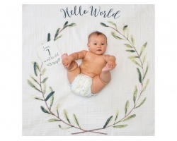 Lulujo Θεματική Μουσελίνα για να Αποθανατήσετε τα Στάδια Ανάπτυξης του Μωρού σας με θέμα "Hello World", 1τμχ Lulujo Θεματική Μουσελίνα για να Αποθανατήσετε τα Στάδια Ανάπτυξης του Μωρού σας με θέμα "Hello World", 1τμχ