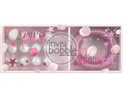 Invisibobble Sparks Flying Duo Gift Box, Waver Crystal Clear 3 Τεμάχια & Slim Glitter 3 Τεμάχια