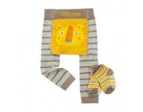 Zoocchini  Σετ Κολλάν και Καλτσάκια με Αντιολισθητικά Σημεία Ιδανικά για Μπουσούλιμα, Lion, 1set