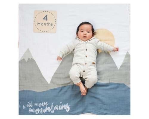 Lulujo Θεματική Μουσελίνα για να Αποθανατήσετε τα Στάδια Ανάπτυξης του Μωρού σας με θεμα "I Will Move Mountains", 1τμχ Lulujo Θεματική Μουσελίνα για να Αποθανατήσετε τα Στάδια Ανάπτυξης του Μωρού σας με θεμα "I Will Move Mountains", 1τμχ