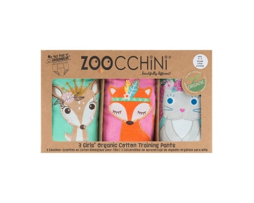 Zoocchini, Εκπαιδευτικά Βρακάκια απο Οργανικό Βαμβάκι Woodland Princesses, 3τμχ Zoocchini, Εκπαιδευτικά Βρακάκια απο Οργανικό Βαμβάκι Woodland Princesses, 3τμχ
