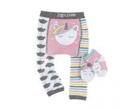 Zoocchini  Σετ Κολλάν και Καλτσάκια με Αντιολισθητικά Σημεία Ιδανικά για Μπουσούλιμα, Unicorn, 1set
