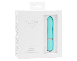 Pillow Talk Flirty Mini Vibrator, Δονητής σε υπέροχο σιέλ χρώμα και κουμπί από Swarovski με μαλακή αφή, 1 τμχ.