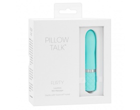Pillow Talk Flirty Mini Vibrator, Δονητής σε υπέροχο σιέλ χρώμα και κουμπί από Swarovski με μαλακή αφή, 1 τμχ.