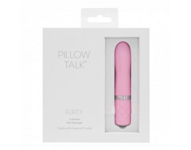 Pillow Talk Flirty Mini Vibrator, Δονητής σε υπέροχο ροζ χρώμα και κουμπί από Swarovski με μαλακή αφή, 1 τμχ..