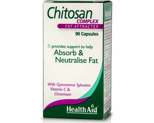 Health Aid Chitosan Φυσικό αδυνατιστικό που δεσμεύει τα λίπη, 90 κάψουλες Health Aid Chitosan Φυσικό αδυνατιστικό που δεσμεύει τα λίπη, 90 κάψουλες