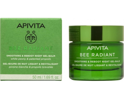 Apivita Bee Radiant Gel-Balm Κρέμα Νύχτας προσώπου για λείανση και αναζωογόνηση με λευκή παιώνια και πατενταρισμένη πρόπολη, 50 ml Apivita Bee Radiant Gel-Balm Κρέμα Νύχτας προσώπου για λείανση και αναζωογόνηση με λευκή παιώνια και πατενταρισμένη πρόπολη, 50 ml