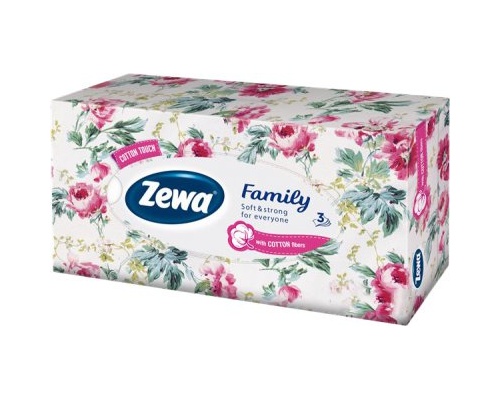 Zewa Family, Χαρτομάντηλα, 3φυλλο,  90τεμ  Zewa Family, Χαρτομάντηλα, 3φυλλο,  90τεμ
