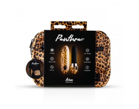 Asha Lipstick Vibrator, Δονητής σε σχήμα κραγιόν και χρώμα λεοπάρ μαζί με τσαντάκι μέσης, 1 τμχ.