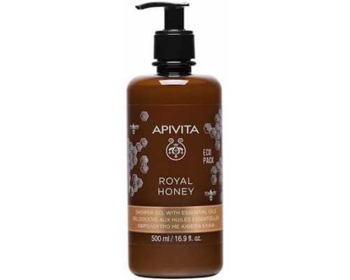 Apivita Royal Honey, κρεμώδες αφρόλουτρο με αιθέρια έλαια με πλούσια σύνθεση ιδανικό και για ξηρές επιδερμίδες, εμπνευσμένο από τις μοναδικές ιδιότητες του θυμαρίσιου μελιού 500ml  Apivita Royal Honey, κρεμώδες αφρόλουτρο με αιθέρια έλαια με πλούσια σύνθεση ιδανικό και για ξηρές επιδερμίδες, εμπνευσμένο από τις μοναδικές ιδιότητες του θυμαρίσιου μελιού 500ml